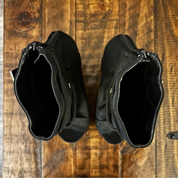 Shoe Republic LA Black Peep Toe Booties - Picture 3 of 5